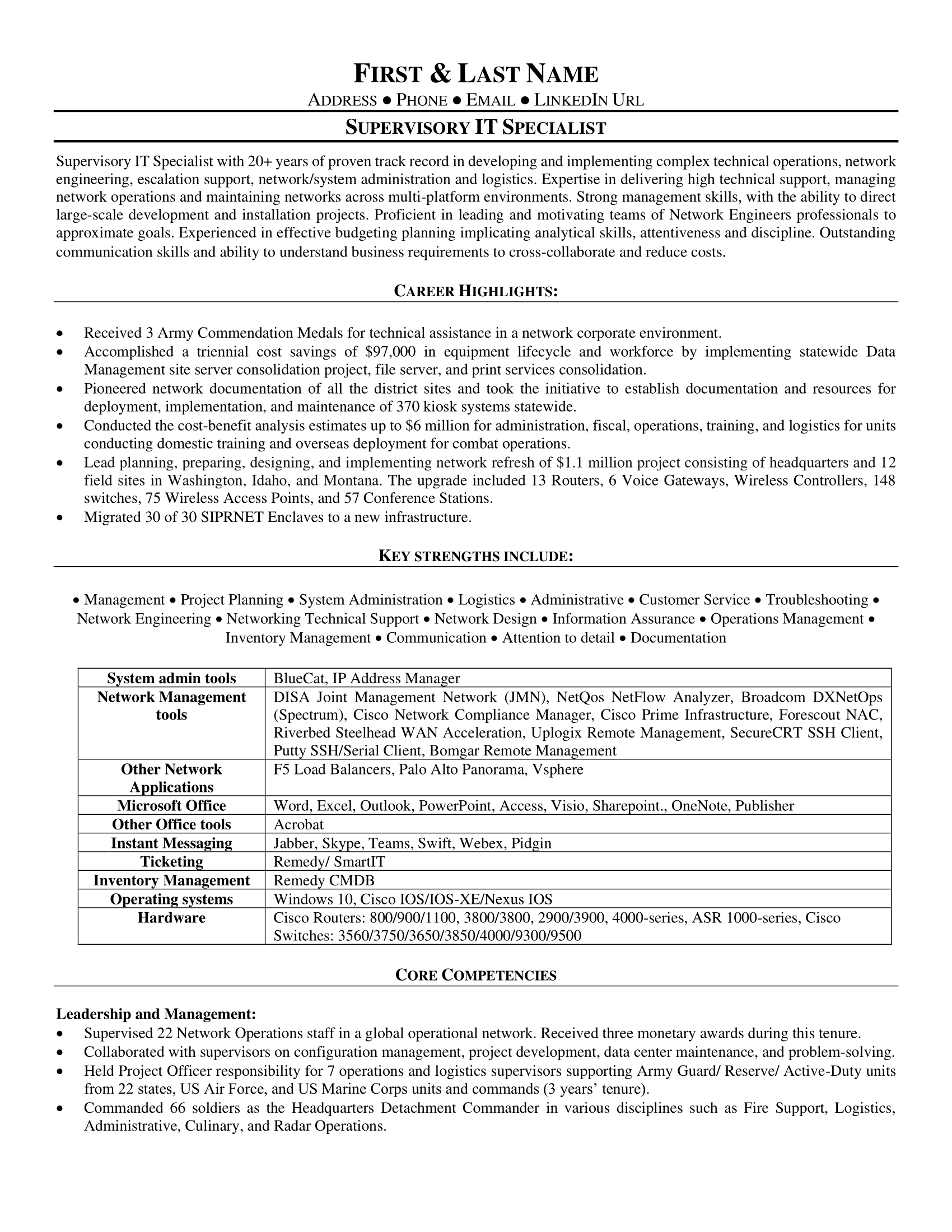 military resume writing