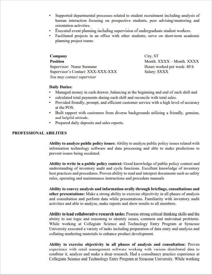 Federal Resume Sample Example Writing Guide